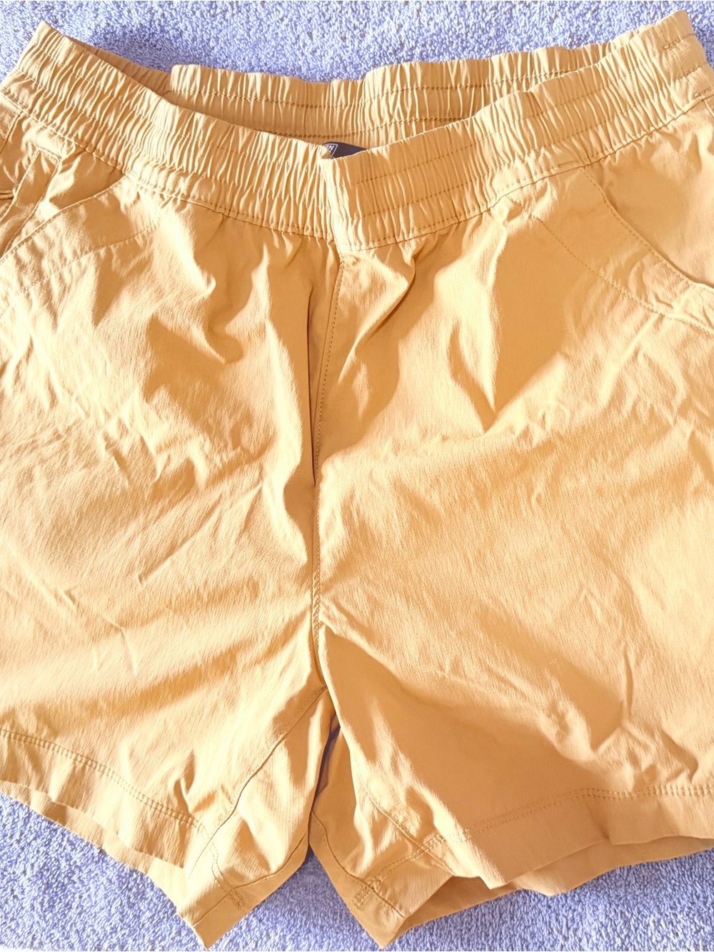 Duluth Trading Co. Women's Mustard Yellow Elastic Waist Shorts